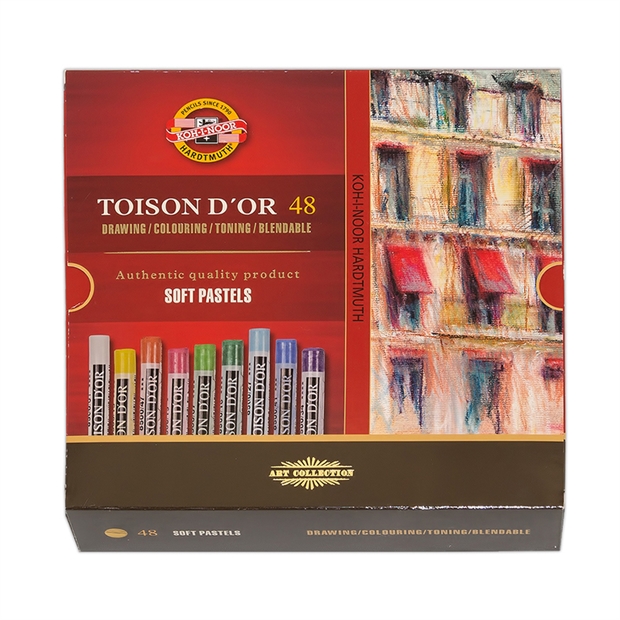 Пастель художественная Toison d'or мягкая 48 цв. круглая в картонной коробке - фото 10136