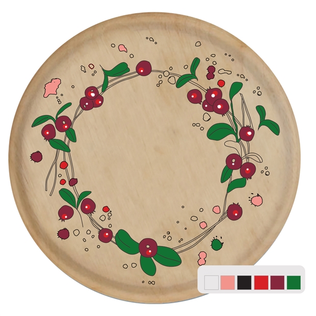 Набор для раскрашивания декоративной тарелочки "Клюквенный венок" Buratini-DZ15015K - фото 11855