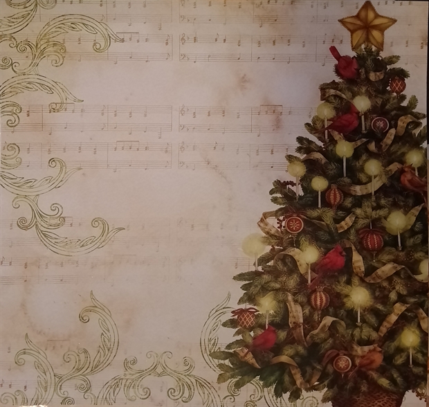 Лист бумаги для скрапбукинга K & Company Christmas Tree - фото 12064