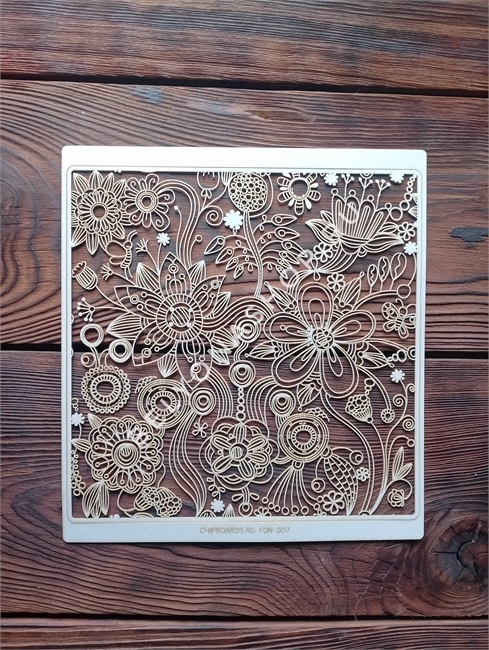 Чипборд для скрапбукинга Фон "Цветочный" [7] Chipboards.ru CHB-FON007 - фото 13306