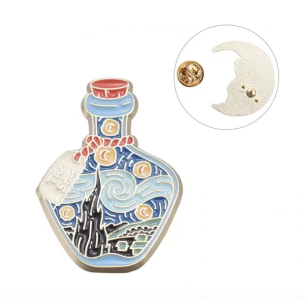 Значок / брошь "Бутыль" в стиле Ван Гог BIZHU-UP130514