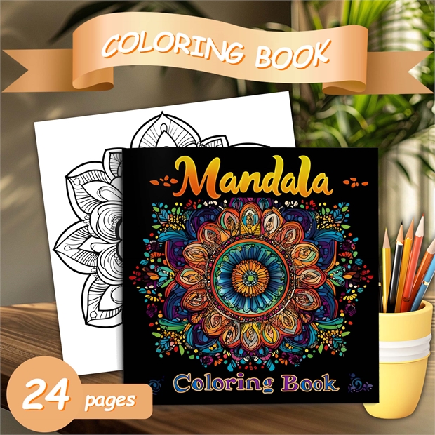Книга - раскраска Мандалы: Книга Для Снятия Стресса COLORINGBOOK-202404JC1-Mandala