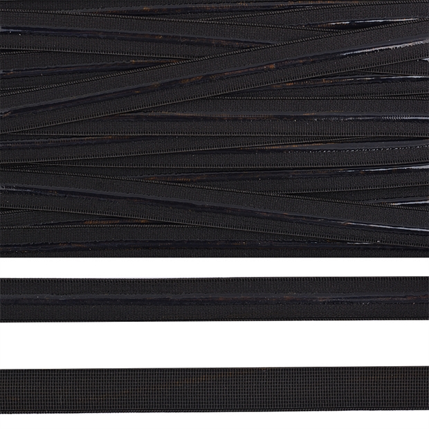 Резинка 10 мм черная бельевая (с силиконом) - фото 7342