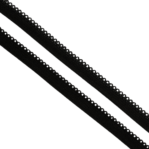 Резинка 8 мм бельевая (ажурная) - черная - фото 7363