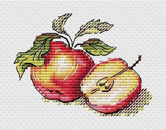 Набор для вышивки крестом Сочные яблочки - фото 7600