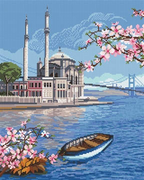 Кристальная (алмазная) мозаика "Стамбул в цветах весны"