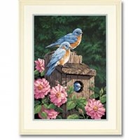 Набор для раскрашивания Синие птички в саду, 51x41 см