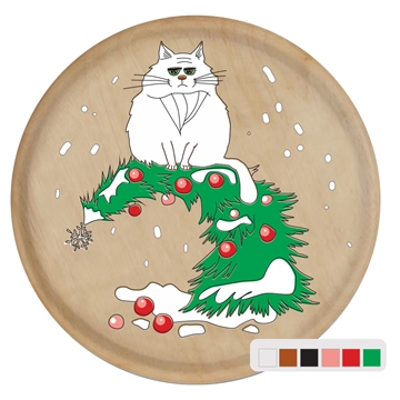 Набор для раскрашивания декоративной тарелочки "Кот на елке"