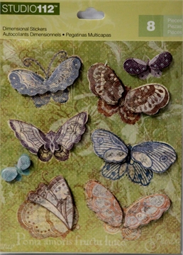 Стикеры объемные, бабочки, 8 элементов Studio 112 STUD112-30-596672
