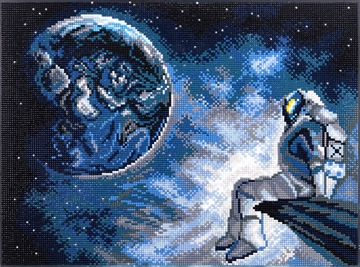 Кристальная (алмазная) мозаика на подрамнике "Наедине со вселенной"