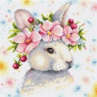 набор алмазной мозаики кролик в цветах весной