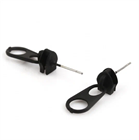 Серьги-пуссеты BelyonaStudio "Бегунок", цинковый сплав, черные BIZHU-B0104563