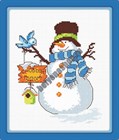 Набор для вышивания "Снеговик с птичкой" - фото 4613