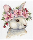 набор для вышивки крестом кролик - модница в цветах
